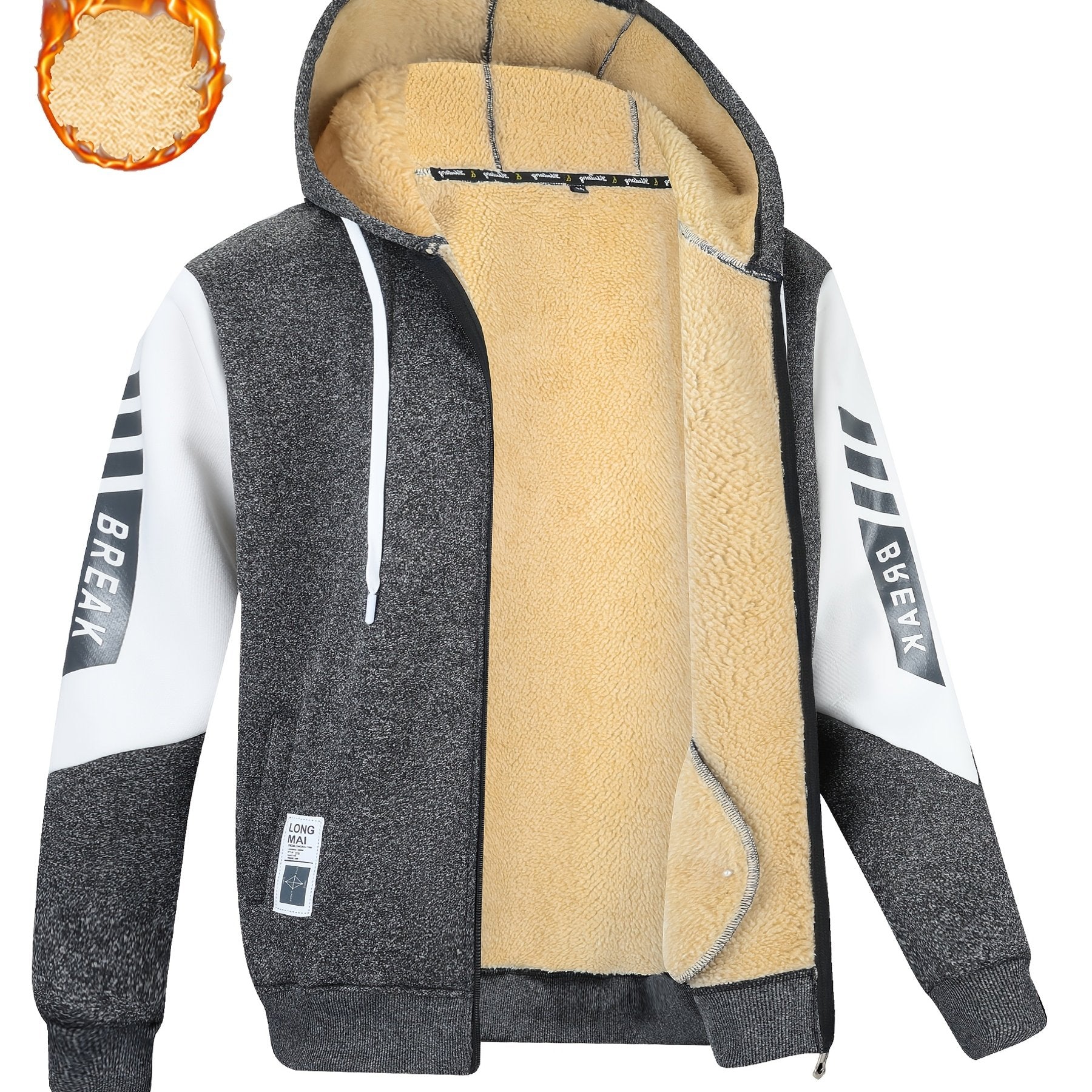 Berengar | Thermische hoodie voor heren – zachte pluche binnenkant, wintersweatshirt