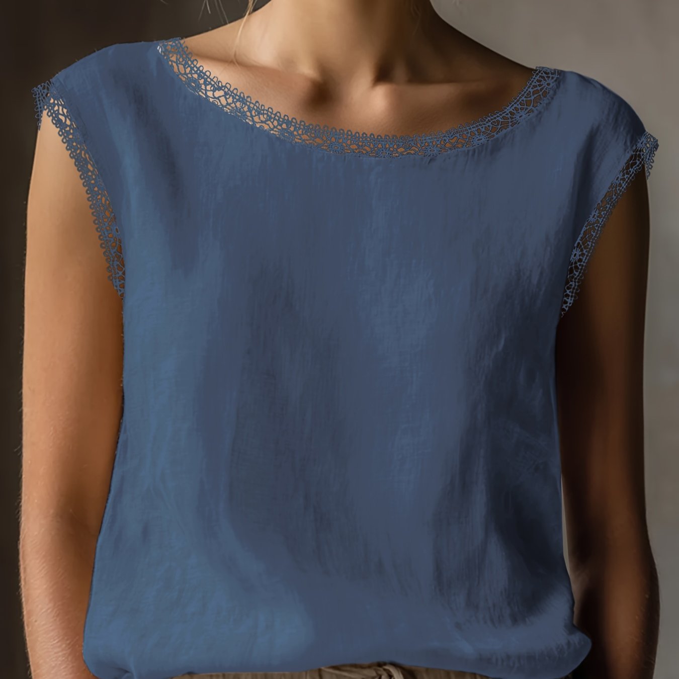 Orlavia | Dames kanten blouse – zomerse retro top, losse en casual pasvorm