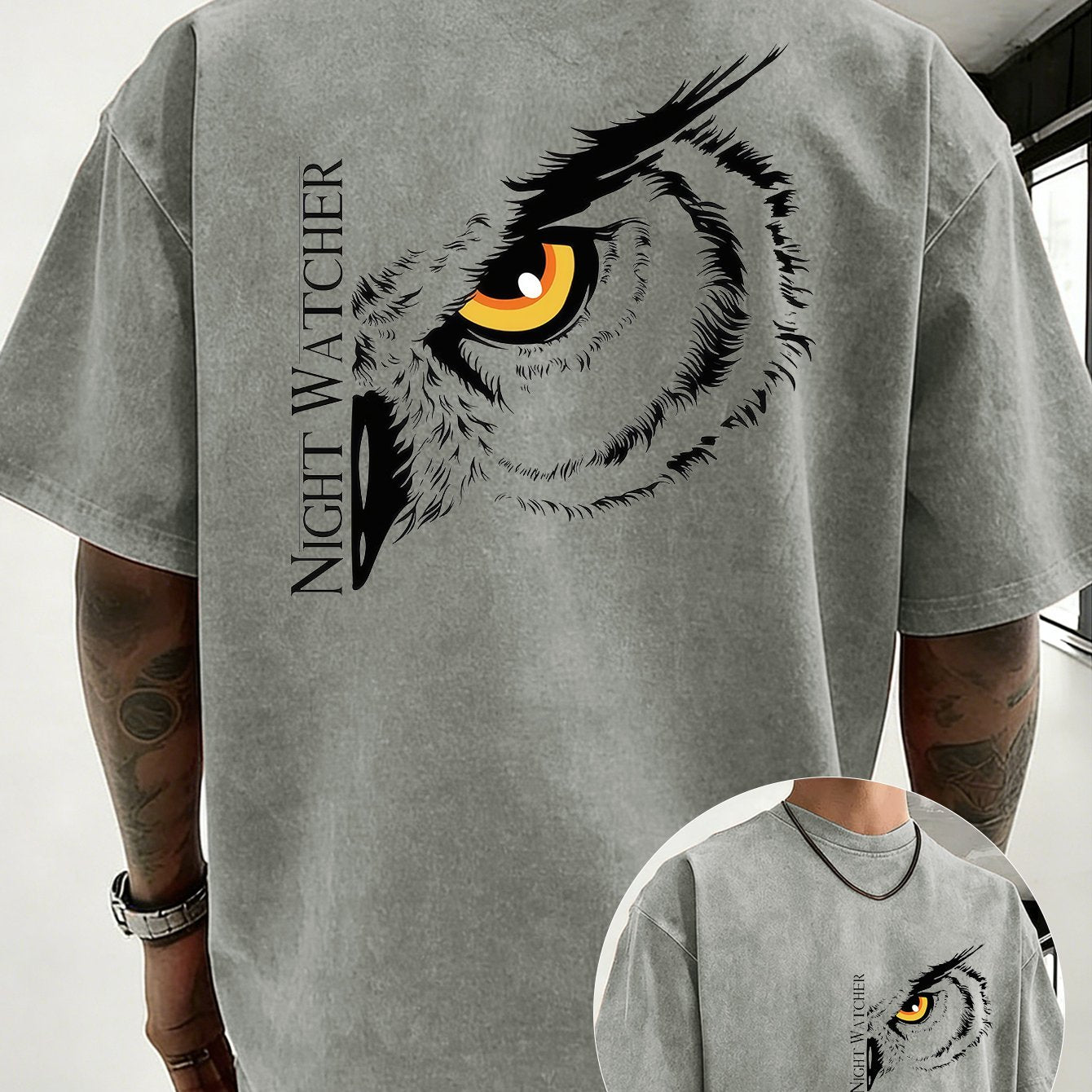 Alrican | Vintage oversized T-shirt van zwaar katoen, gewassen, losse pasvorm
