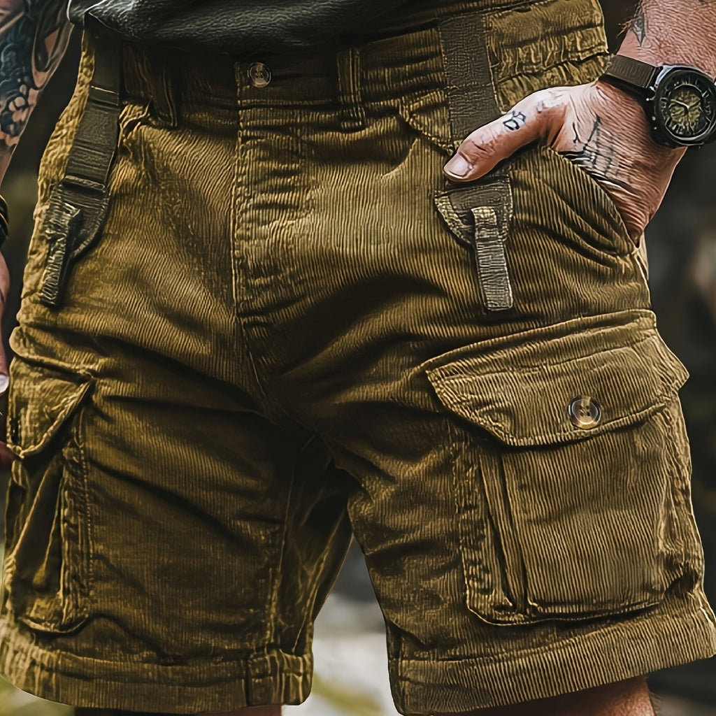 Aureon | Casual corduroy overall voor heren – Effen, ademende broek met ritssluiting