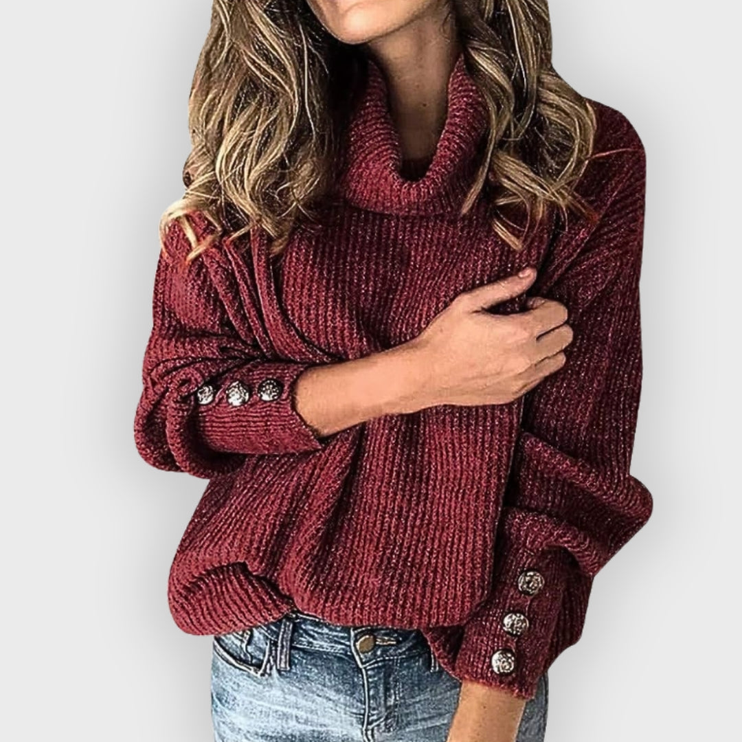 Orelia | Leichter Rollkragenpullover für Damen – Weicher Strickpullover