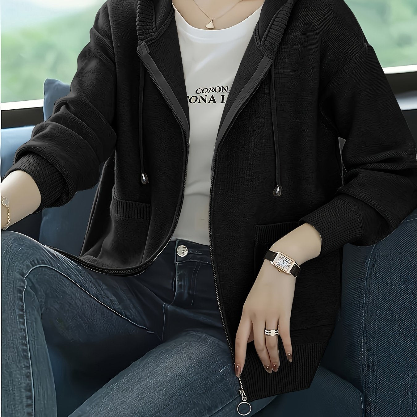 Adalira | Elegante damescardigan met capuchon – Lichtgewicht gebreid kledingstuk