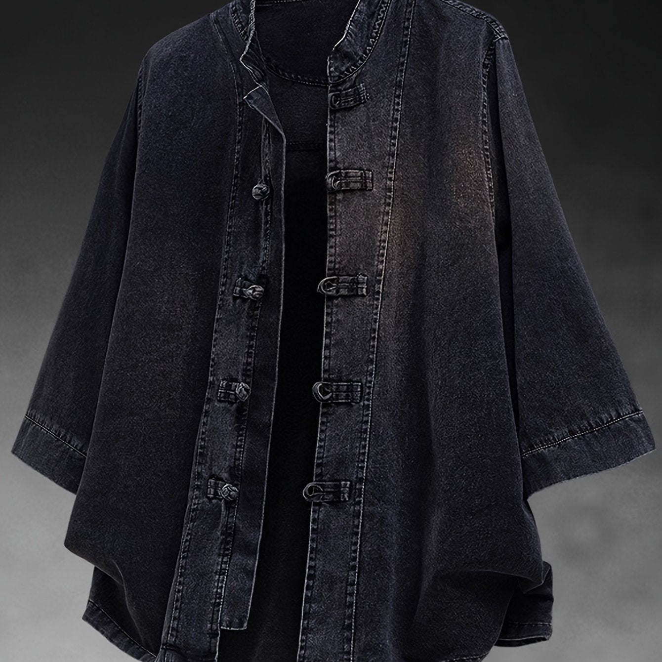 Faelyn | Heren spijkerjasje – Losvallend model met 3/4 mouwen en knoopsluiting