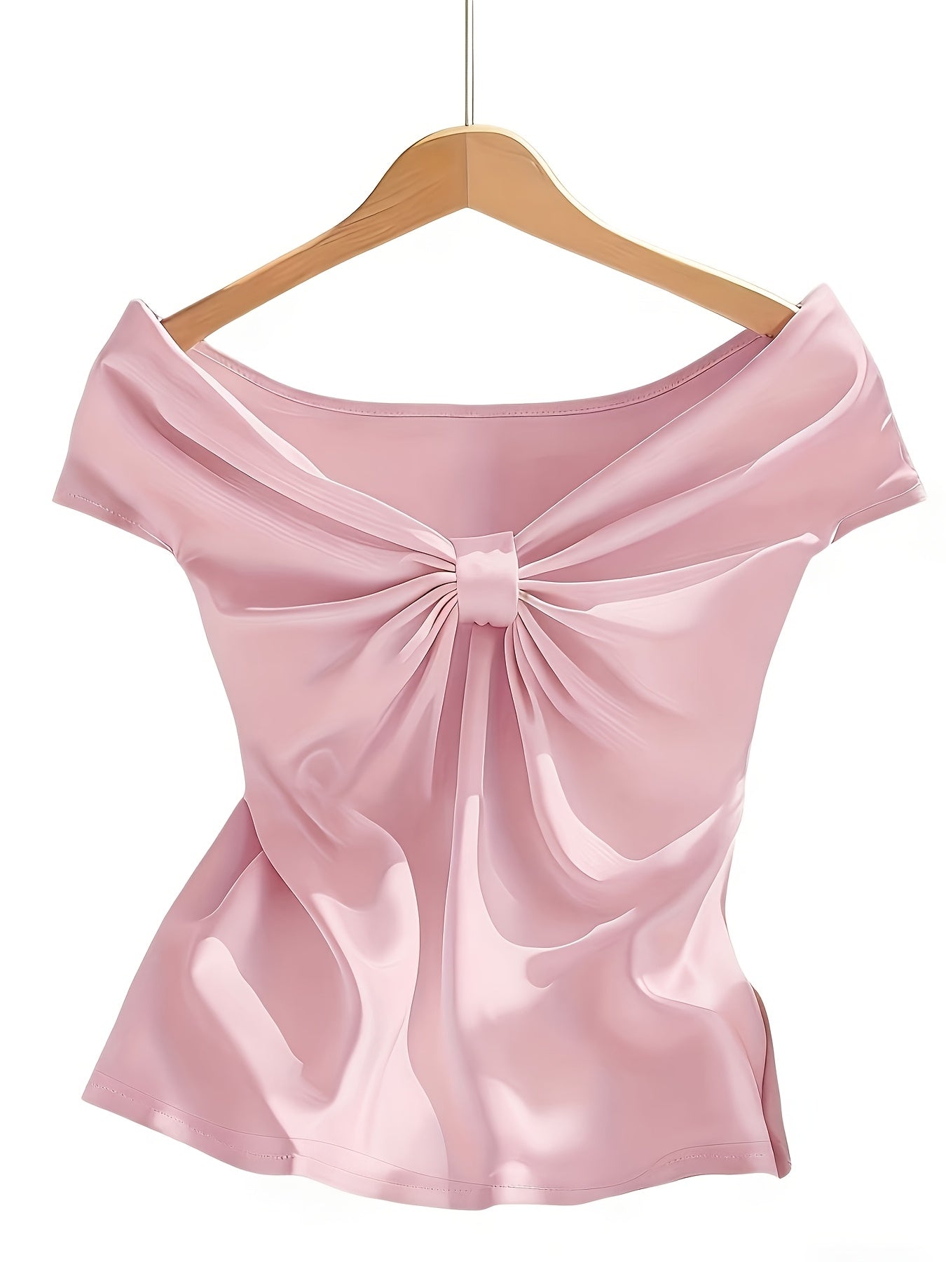 Lyna | Dames off-shoulder top – chique elegante blouse met korte mouwen, slim fit casual zomerblouse