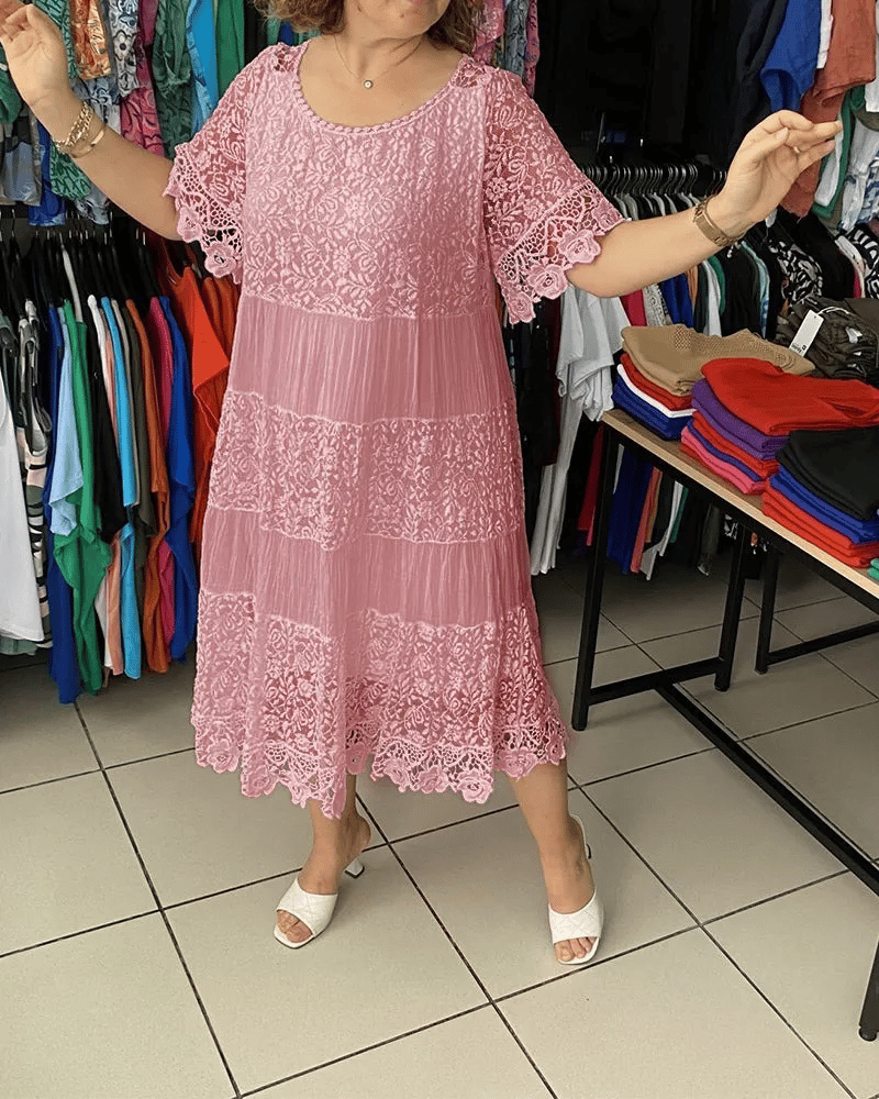 Brinaya | Damesjurk met kanten rand – Elegante zomerjurk