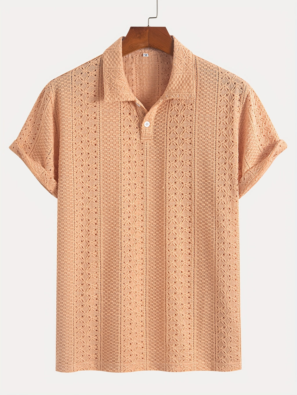 Boren | Gestreepte gebreide herenblouse – korte mouwen, ademend, lichtgewicht, casual