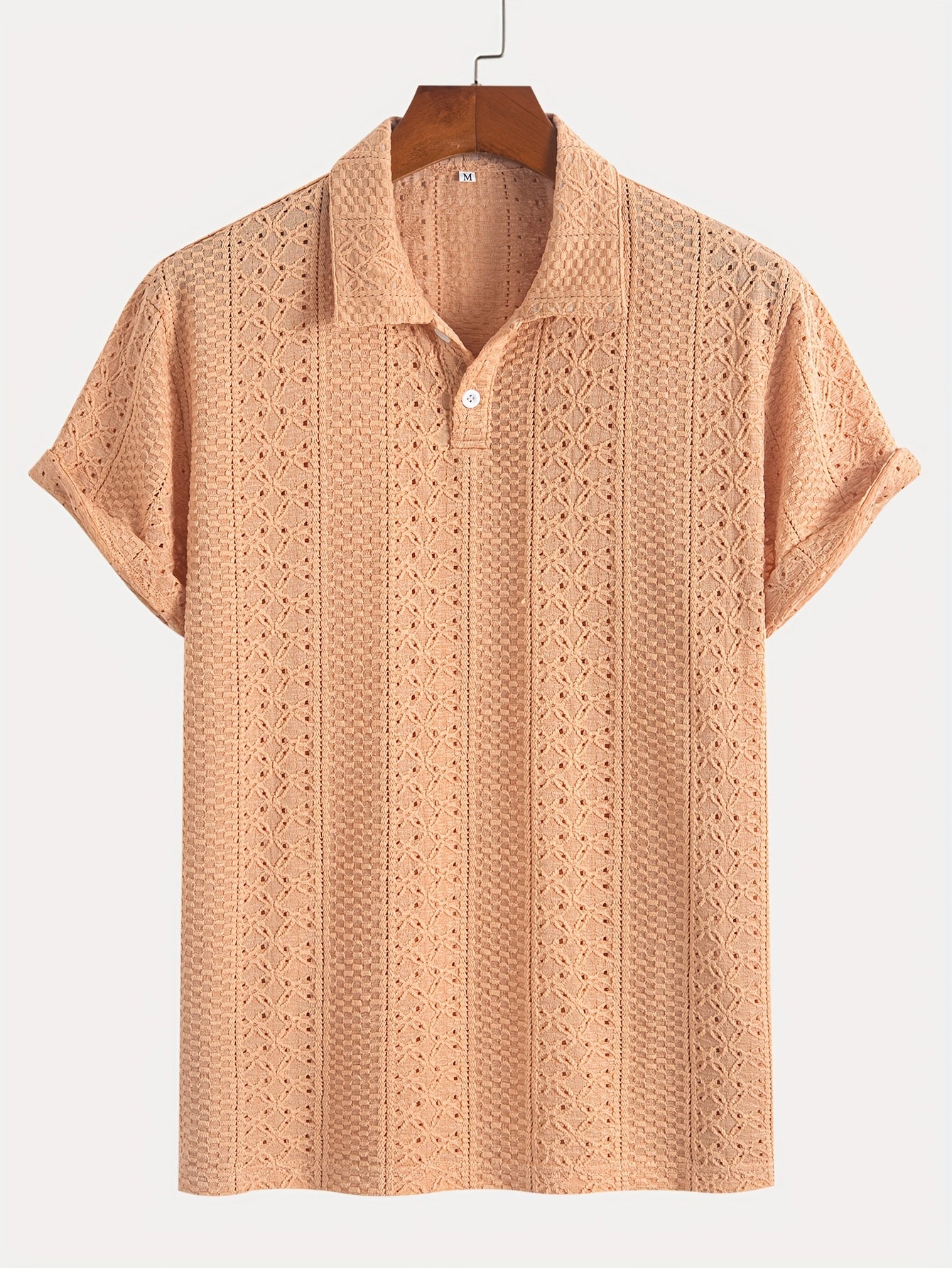 Boren | Gestreepte gebreide herenblouse – korte mouwen, ademend, lichtgewicht, casual