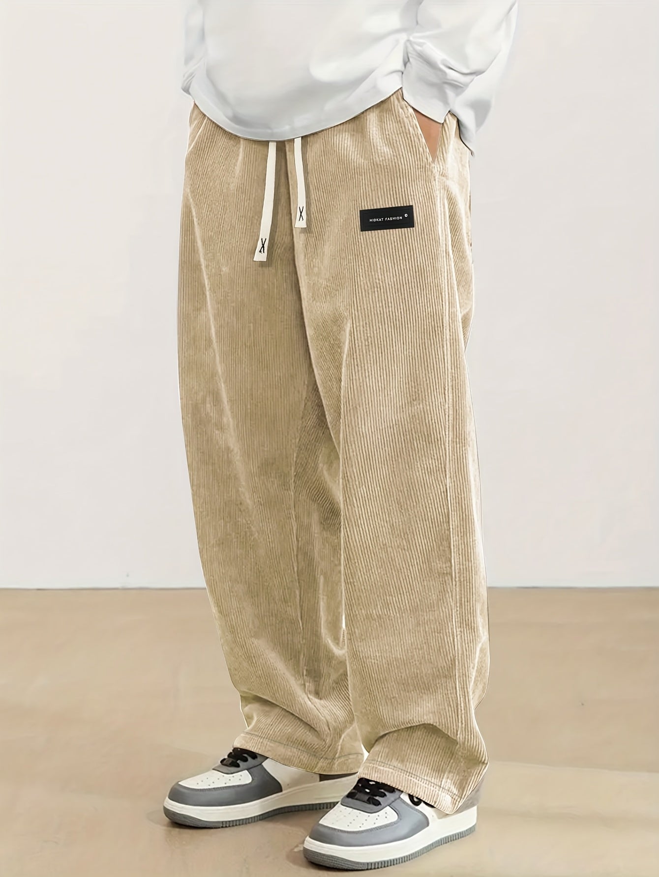 Corvian | Heren Corduroy Broek met Trekkoord – Rechte Casual Sweatpants voor Lente & Herfst