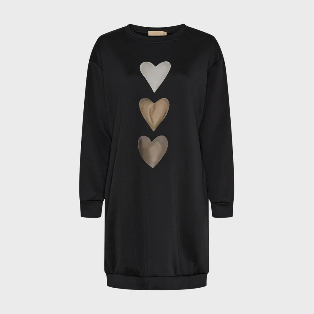 Baukje | Pull long à imprimé cœur, pull décontracté et confortable, haut d'hiver tendance