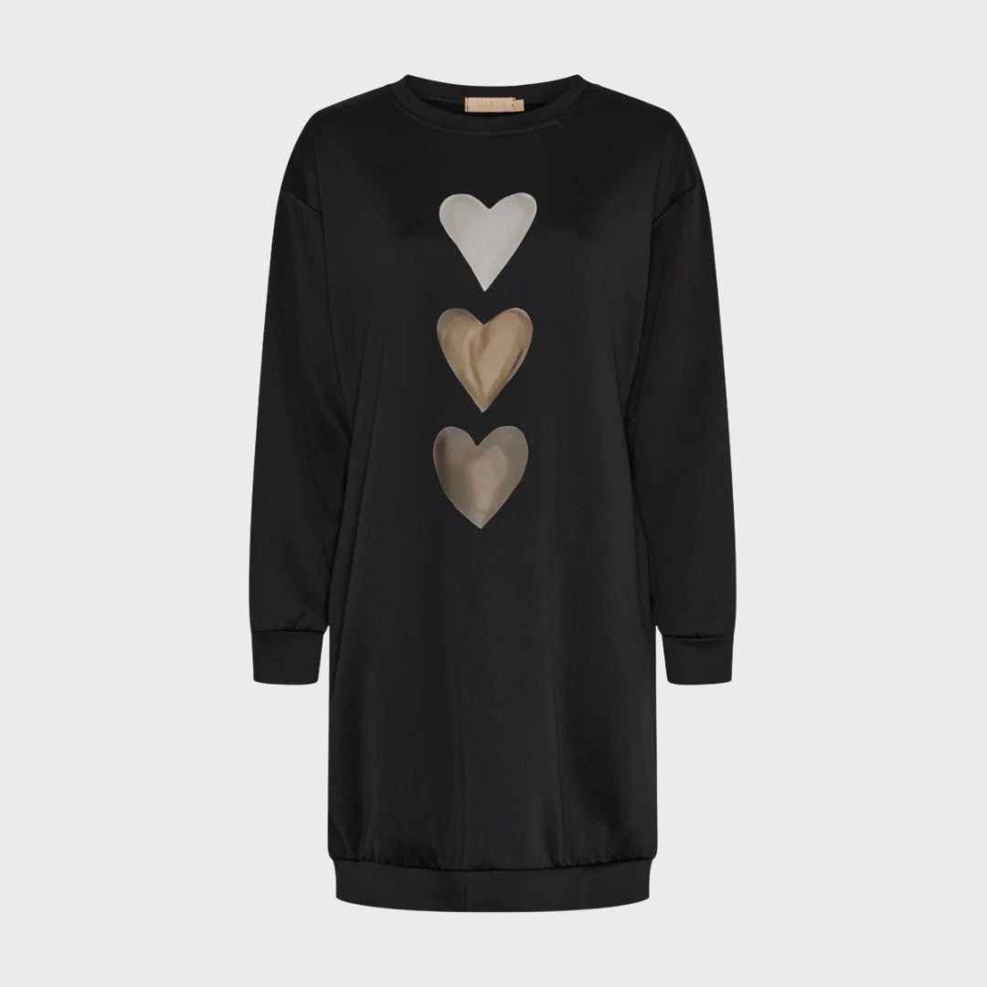 Baukje | Pull long à imprimé cœur, pull décontracté et confortable, haut d'hiver tendance
