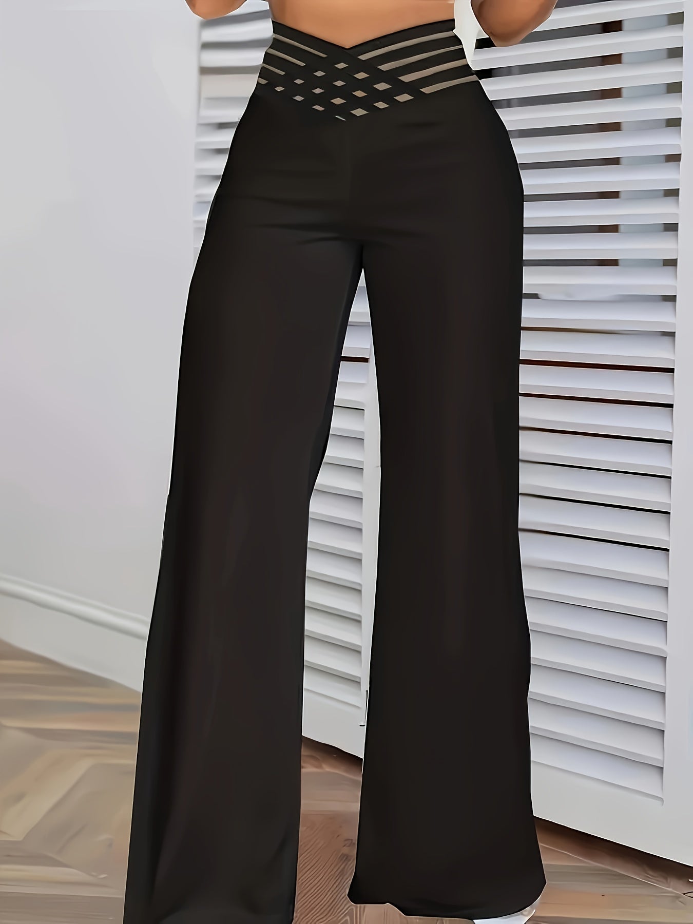 Syrene | Pantalon large taille haute pour femme – Détail élégant à l'entrejambe, extensible et confortable