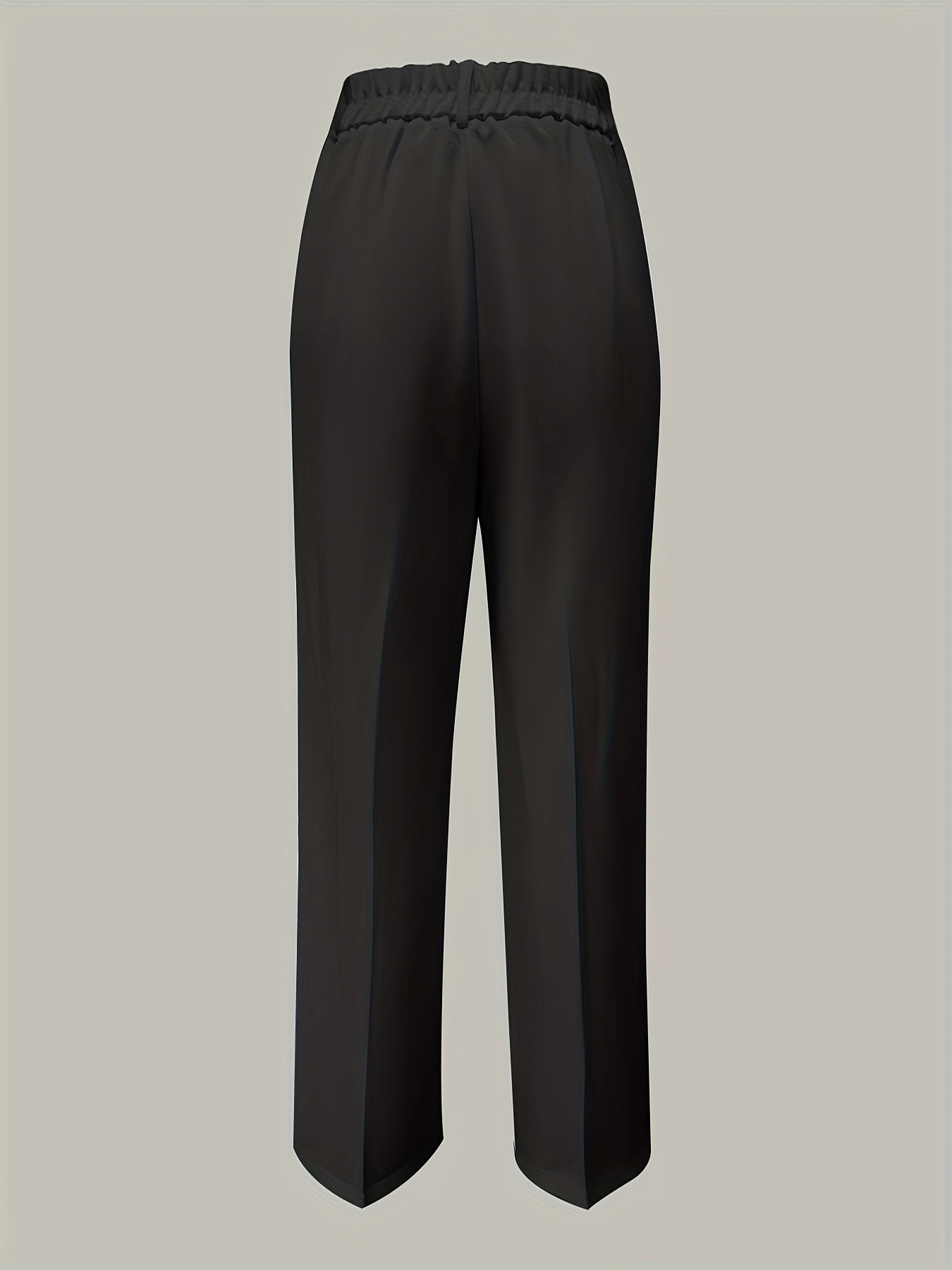 Oralia | Elegante Damenhose mit weitem Bein – Gerade geschnittene, hochgeschnittene Hose mit Knopfverschluss