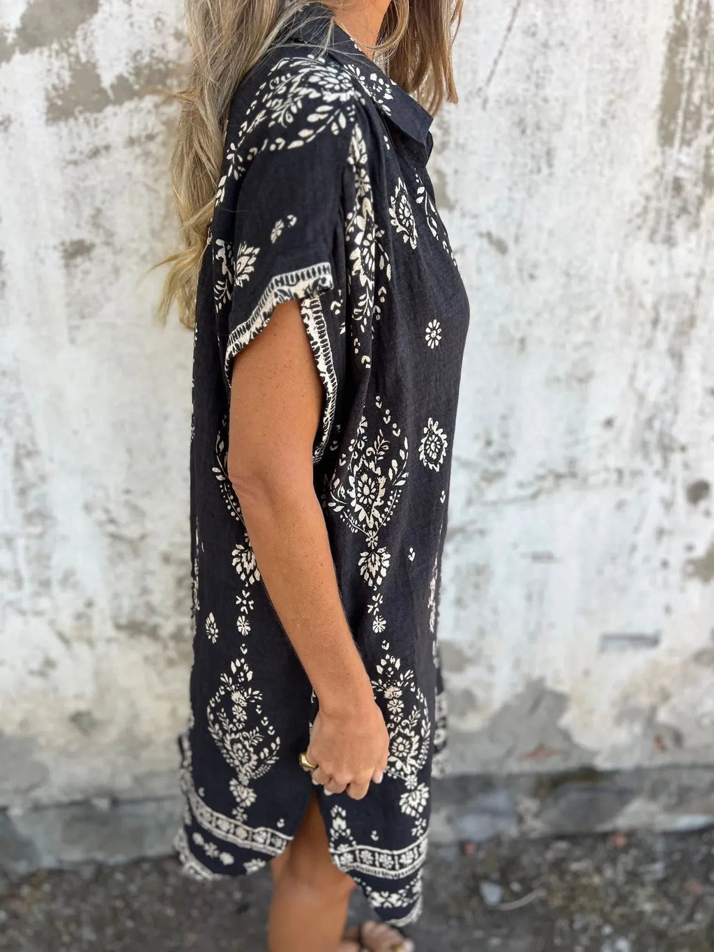 Azyra | Boho Breeze Midi-jurk – Casual jurk met relaxte pasvorm voor dames
