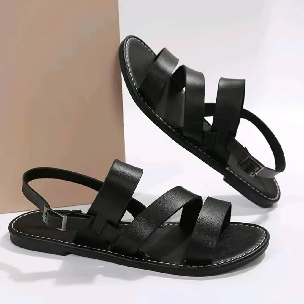 VivaStride | Dames Sandalen van Vegan Leer – Comfortabele Slip-On voor Zomer, Strand & Casual