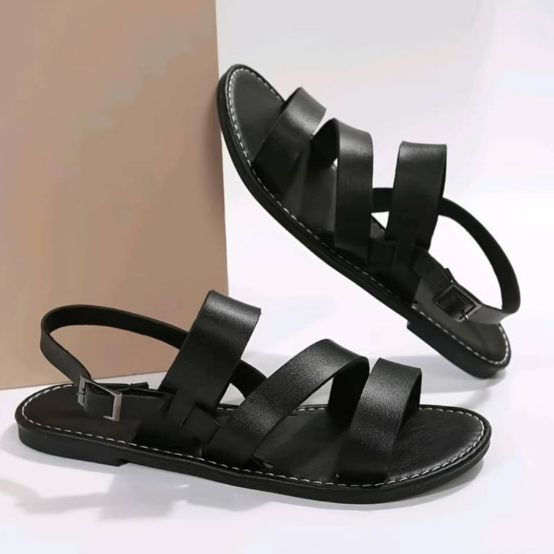 VivaStride | Dames Sandalen van Vegan Leer – Comfortabele Slip-On voor Zomer, Strand & Casual