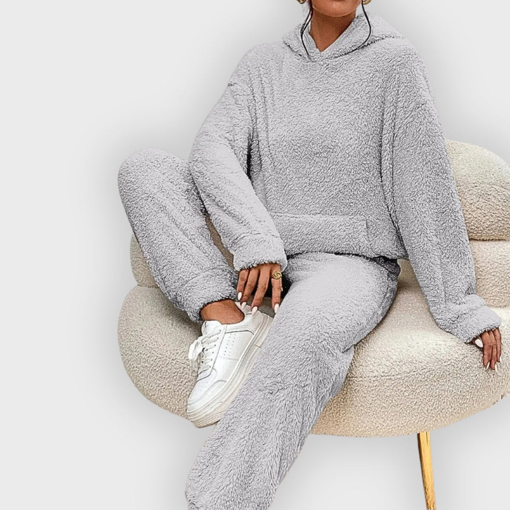 Corenne | Teddy-Loungewear-Set für Damen, ultraweicher Hoodie und Hose, bequeme Loungewear