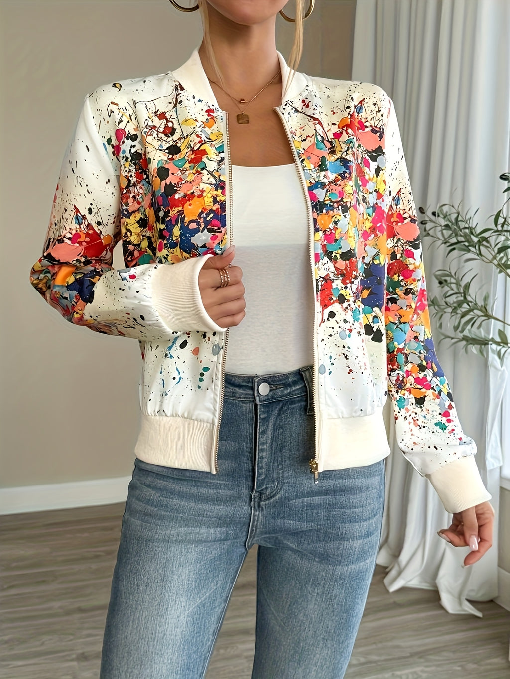 Arixelle | Dames Lichtgewicht Tie-Dye Jas – Casual Jas met Rits