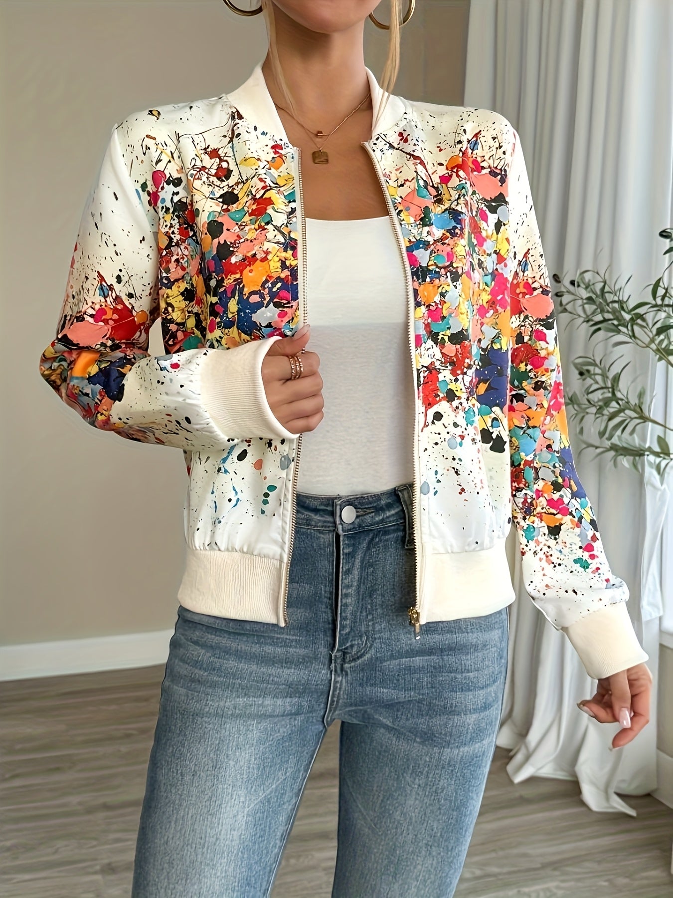Arixelle | Dames Lichtgewicht Tie-Dye Jas – Casual Jas met Rits