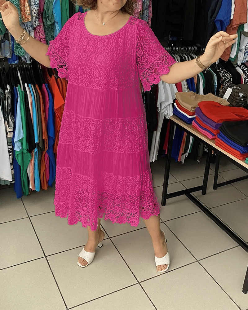 Brinaya | Damesjurk met kanten rand – Elegante zomerjurk