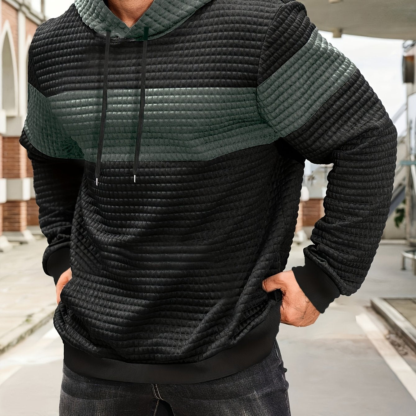 Sylas | Heren hoodiesweater met kleurblokken, casual pullover, trendy streetwear