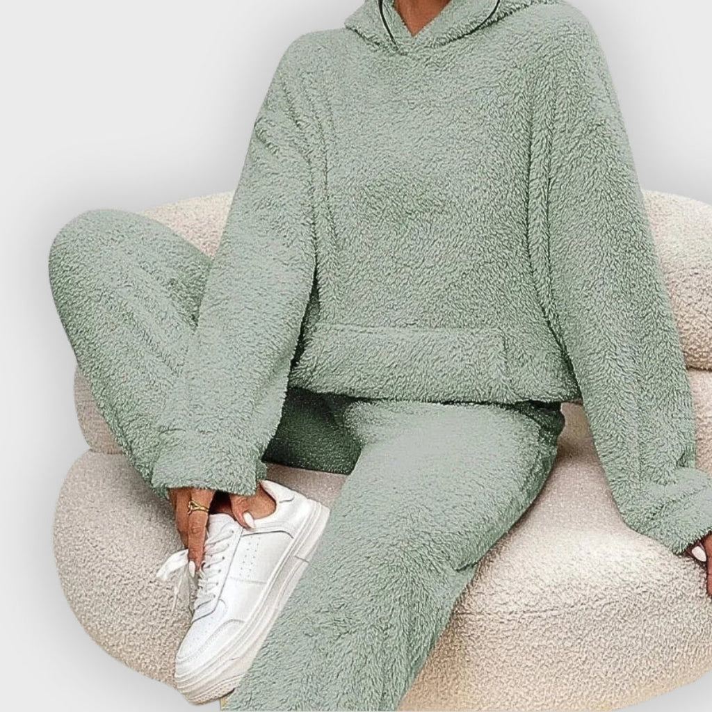 Corenne | Teddy-Loungewear-Set für Damen, ultraweicher Hoodie und Hose, bequeme Loungewear