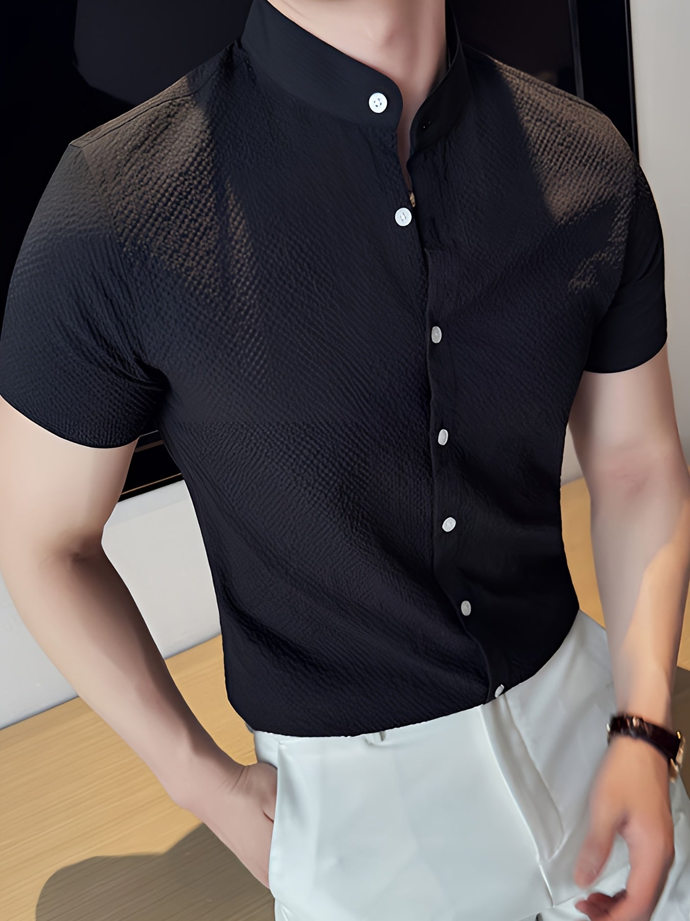 Arik | Heren zomers overhemd met korte mouwen – casual geruit button-up overhemd