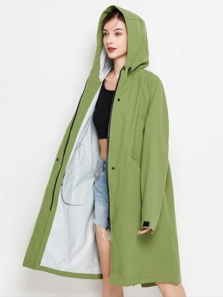 Anna | Wasserdichter und winddichter Damen-Regenmantel mit verstellbarer Kapuze, leichte Outdoor-Jacke