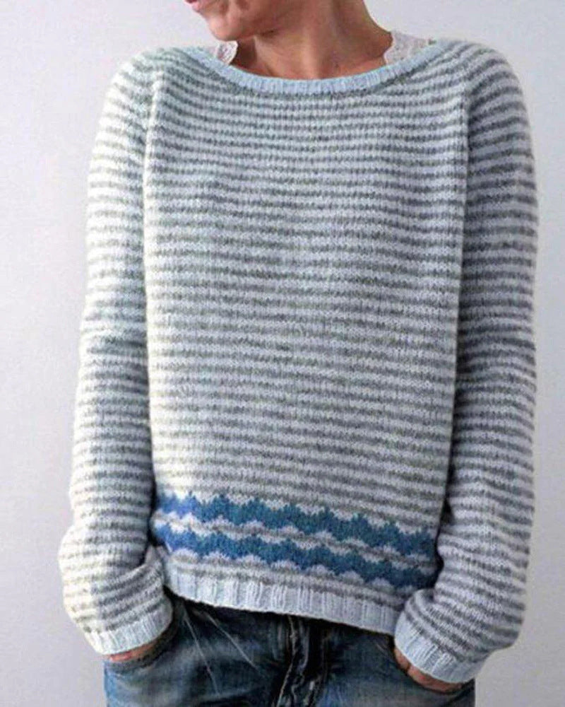 Sena | Pull rétro femme – Pull vintage en maille à motifs