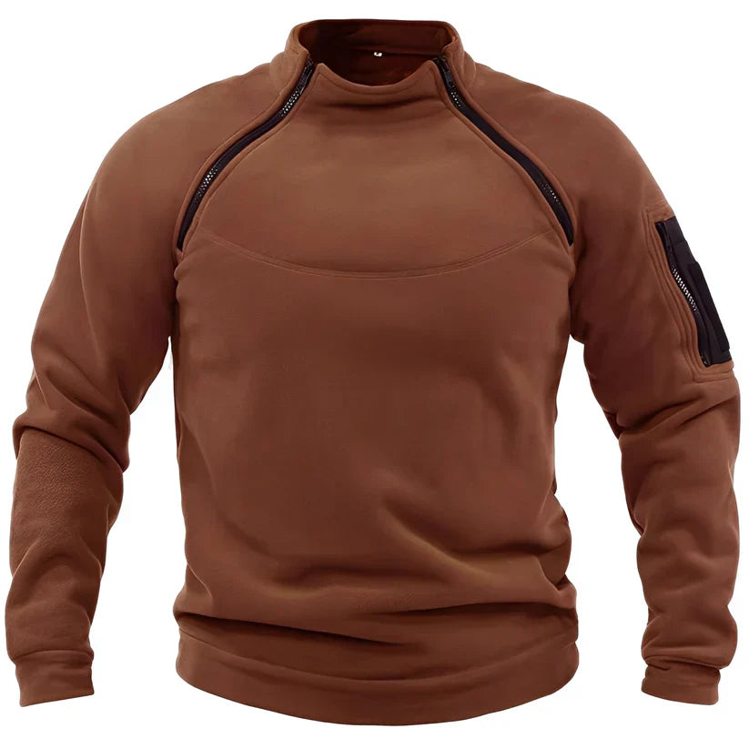 Jorven | Fleece trui voor heren – Comfortabele warme outdoor trui, thermische laag
