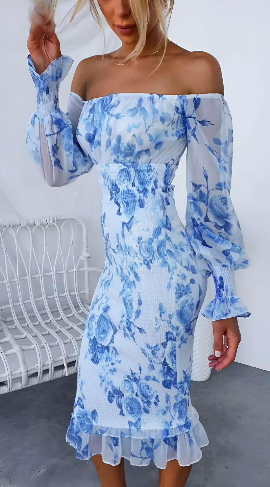 Pema | Dames bloemenjurk – elegante midi jurk, lichtgewicht zomerjurk