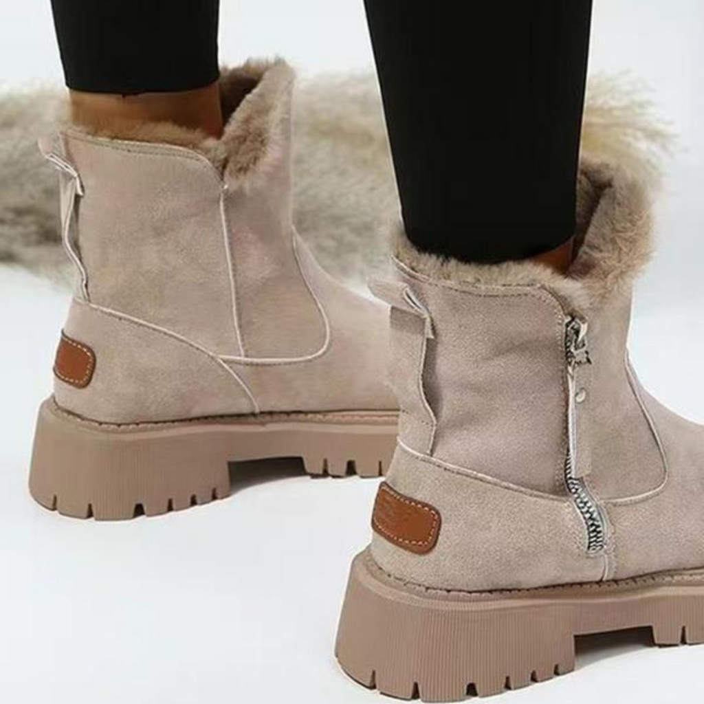 Zinnara | Bottines décontractées à fermeture éclair – Chaussures chaudes et confortables pour femmes