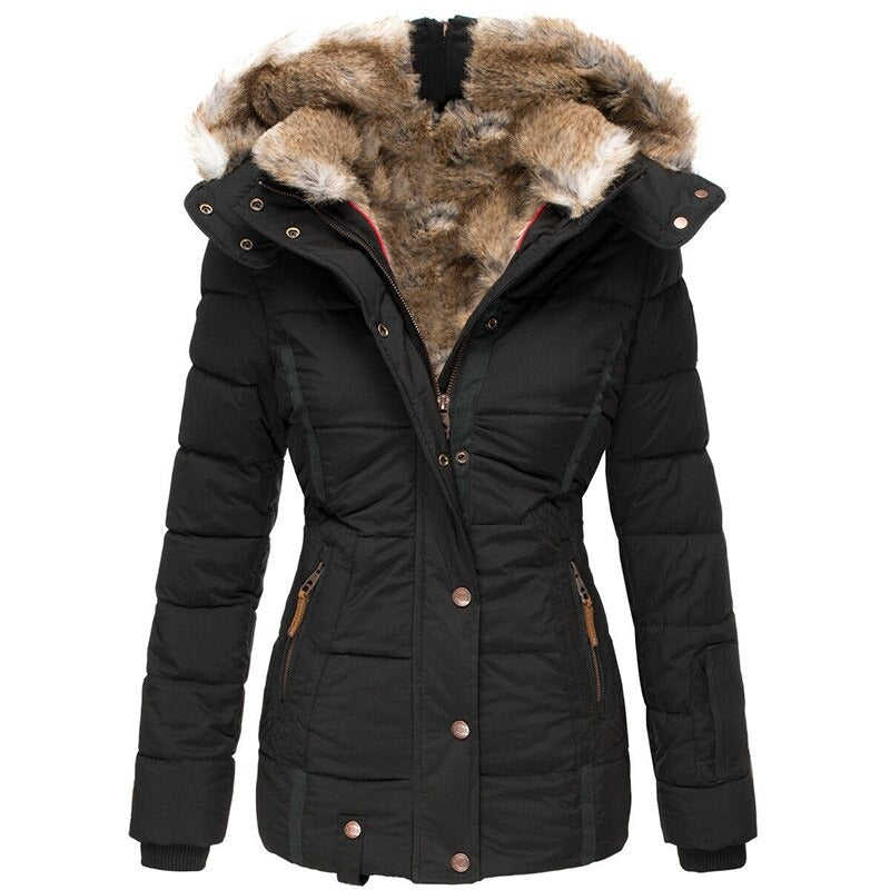 Britt | Manteau d'hiver chaud avec doublure en fourrure douce, isolant, élégant et protecteur