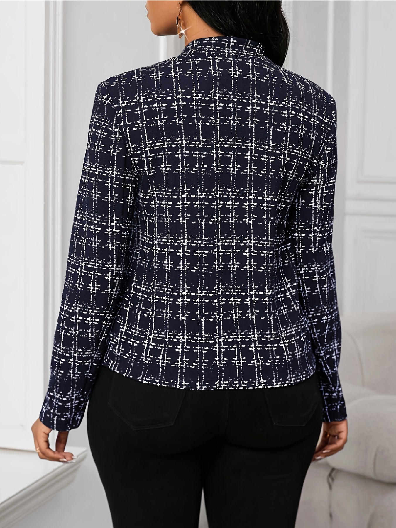 Elsinore | Manteau léger à carreaux pour femme – motif pied-de-poule, vêtement d'extérieur décontracté et élégant