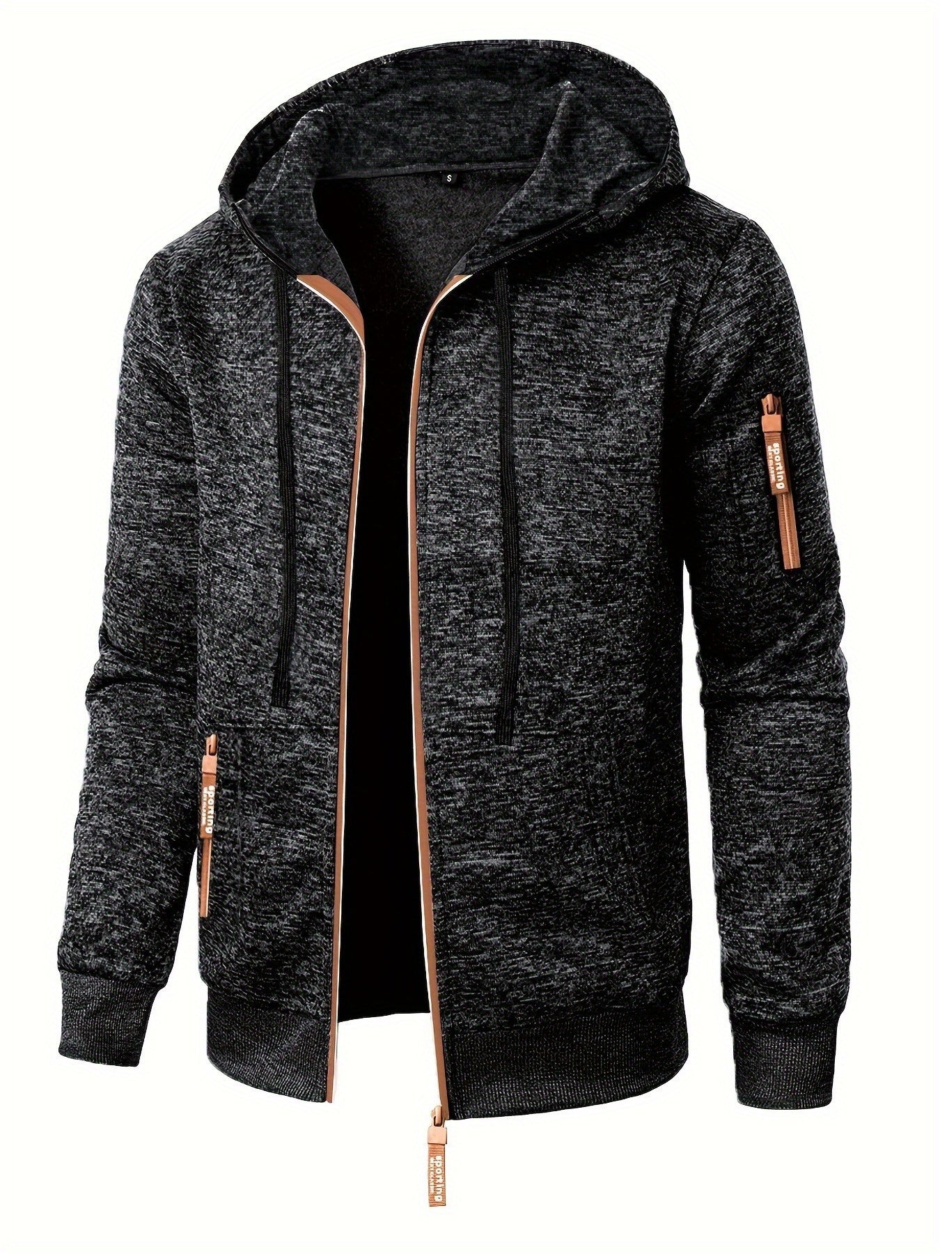 Caslan | Heren sweaterjack met capuchon en ritssluiting – Lichtgewicht casual hoodie