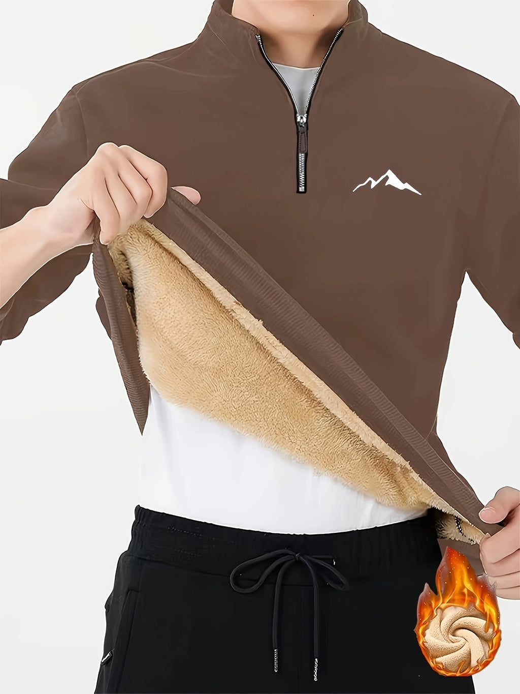 Sigfried | Thermische fleece gevoerde wintertrui voor heren met 1/4 ritssluiting, opstaande kraag