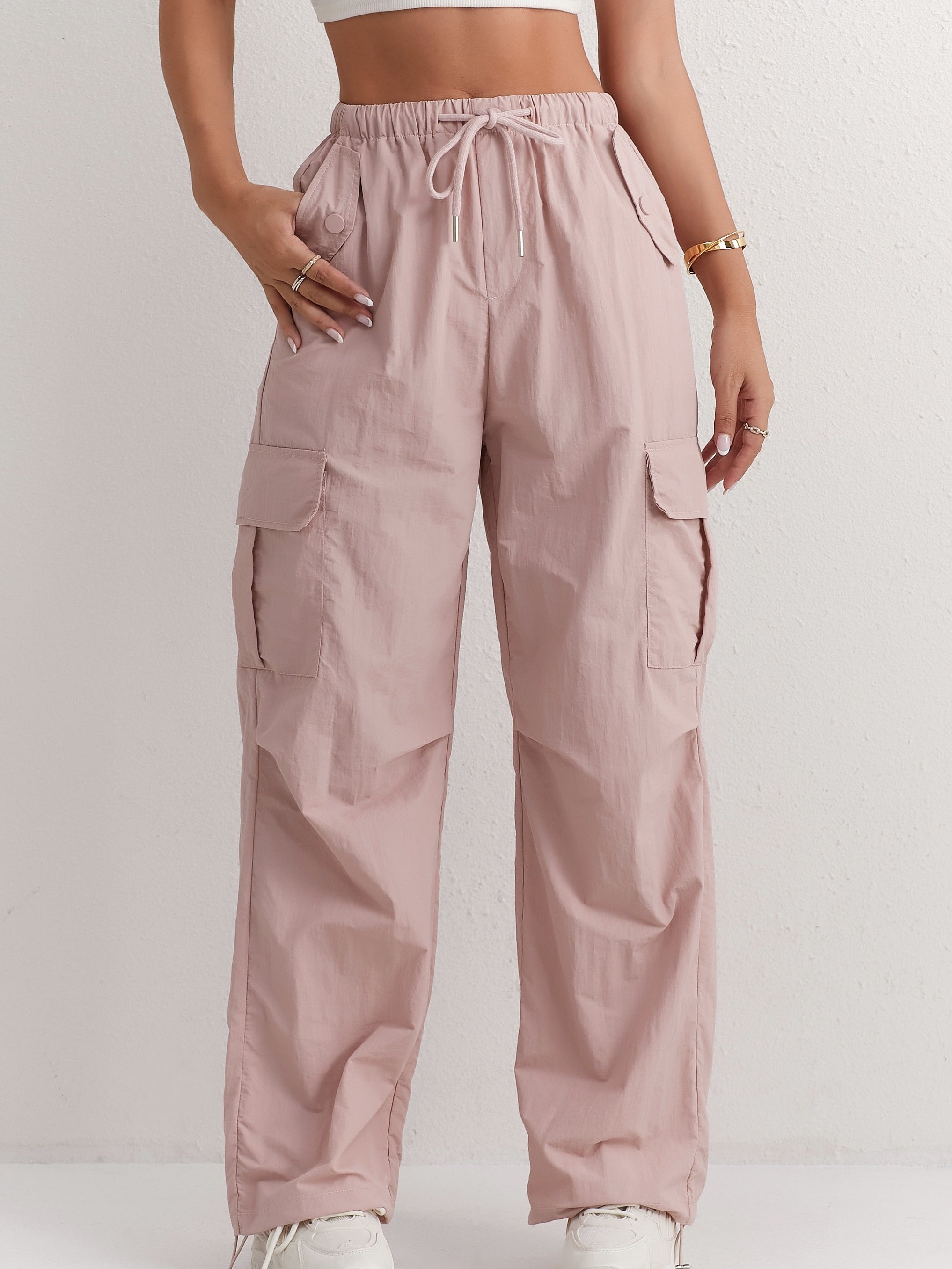 Rivelia | Roze cargobroek voor dames comfortabele casual streetwear utility broek