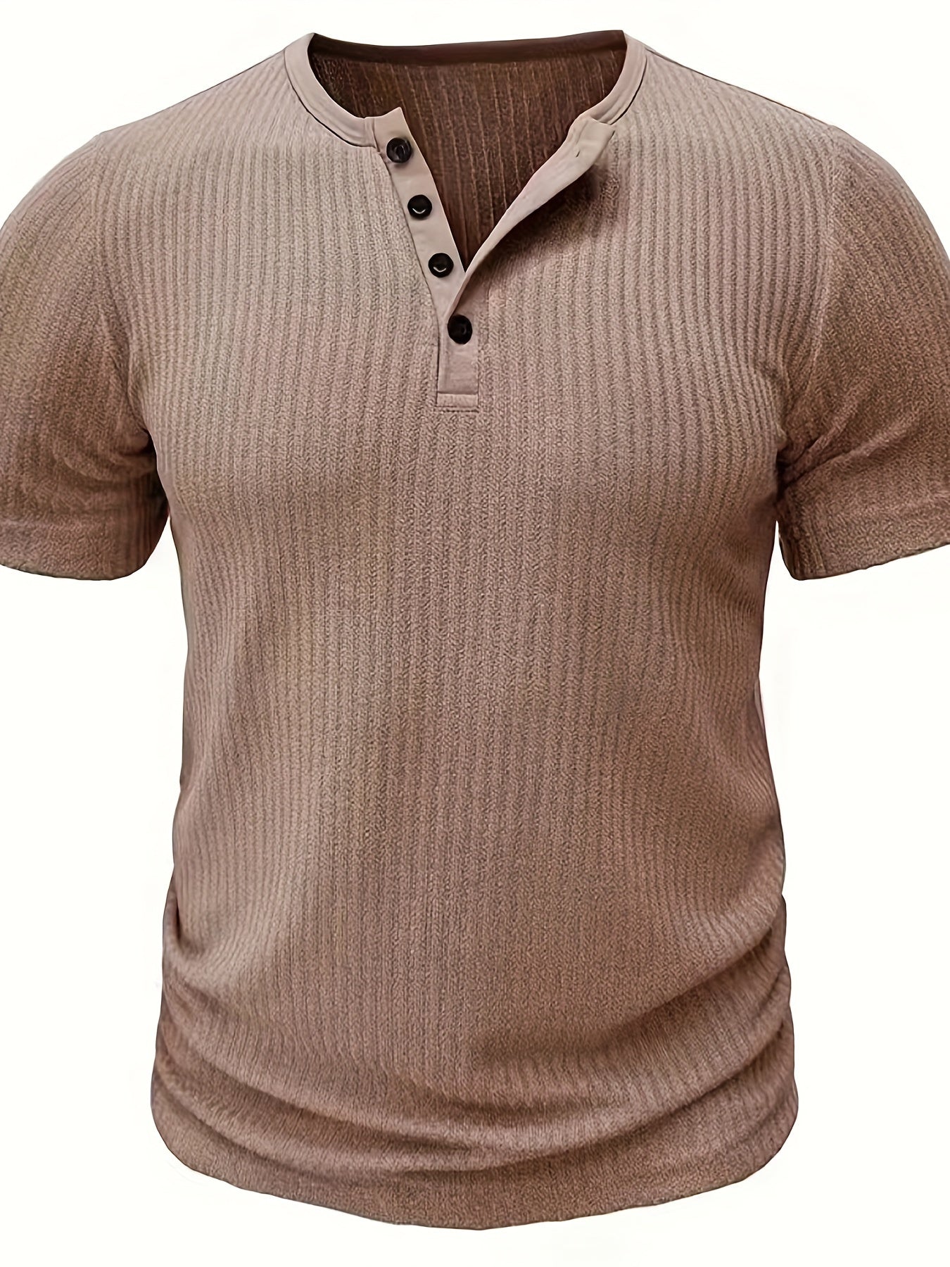 Ralith | Gestreiftes Henley-Shirt für Herren – Kurzarm, atmungsaktiv, lässig &amp; stylisch