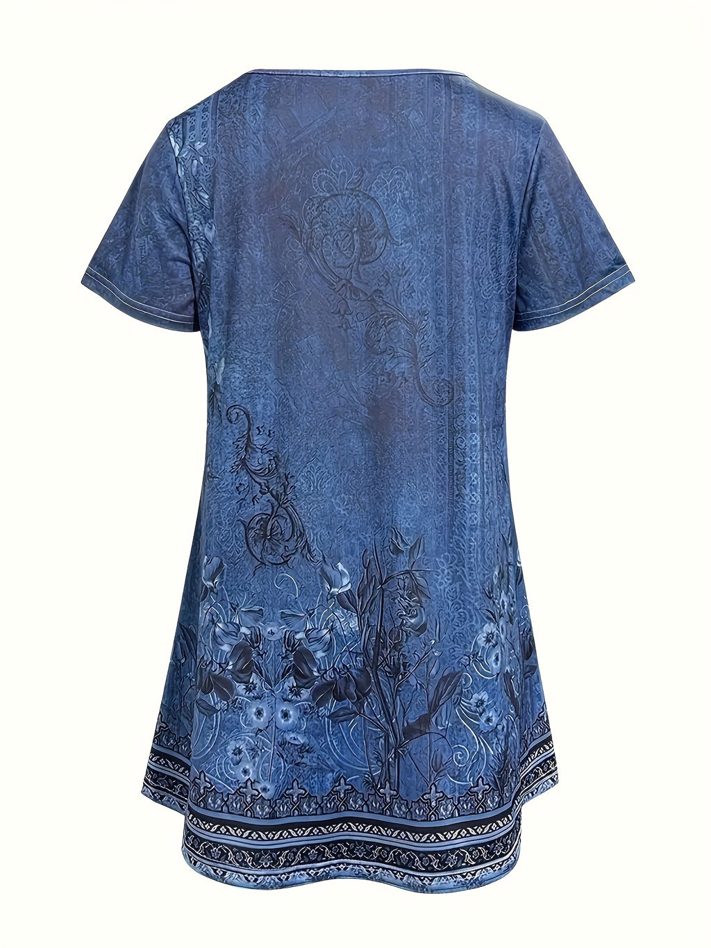Emersyn | Boho-T-shirt met bloemenprint voor dames – T-shirt met losse pasvorm voor op vakantie
