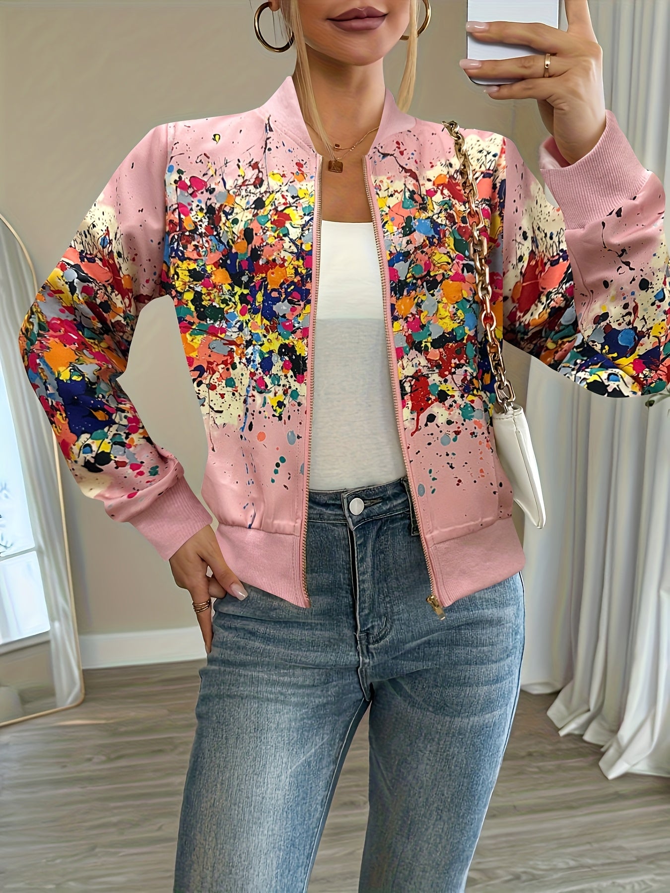 Arixelle | Dames Lichtgewicht Tie-Dye Jas – Casual Jas met Rits