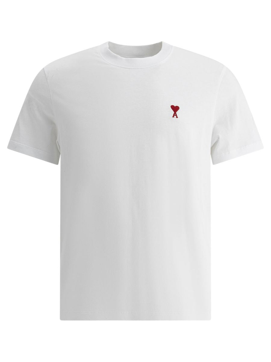 Ragnfrid | T-shirt homme en coton blanc - Coupe classique, broderie minimaliste