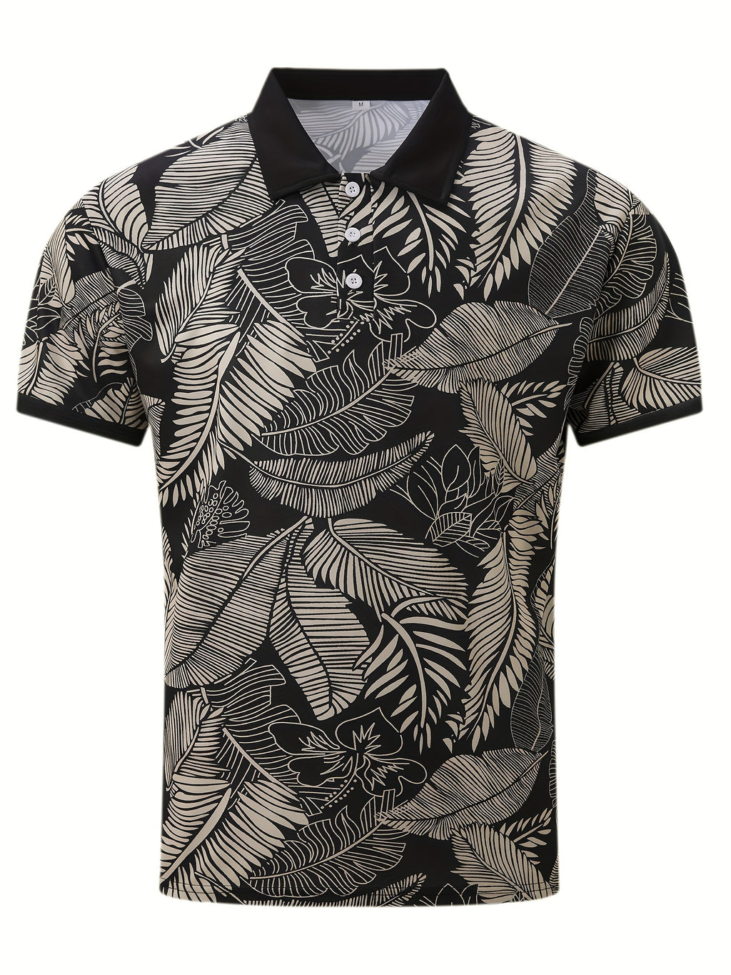 Virgil | Polo homme à imprimé feuilles tropicales - manches courtes, coupe classique