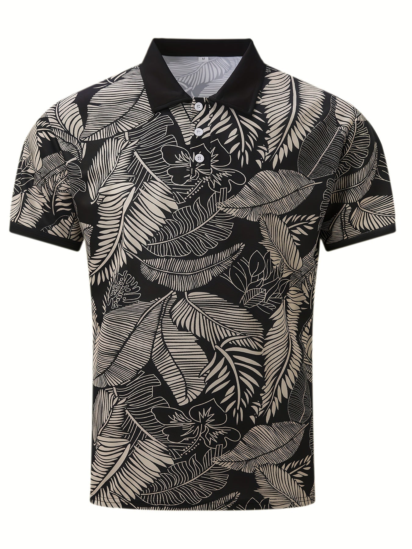 Virgil | Polo homme à imprimé feuilles tropicales - manches courtes, coupe classique