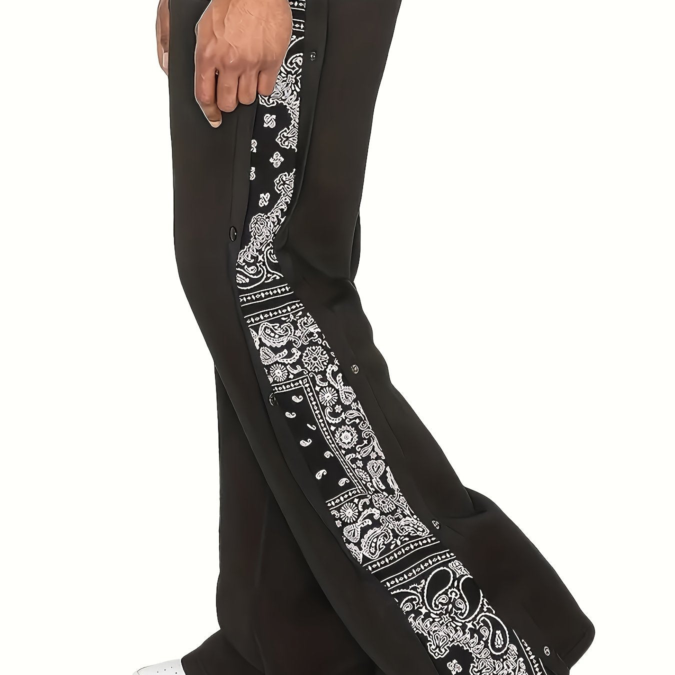 Azmaron | Heren Lente Street Wide-Leg Broek – Losse Pasvorm met Dubbele Knoop, Hip-Hop Broek