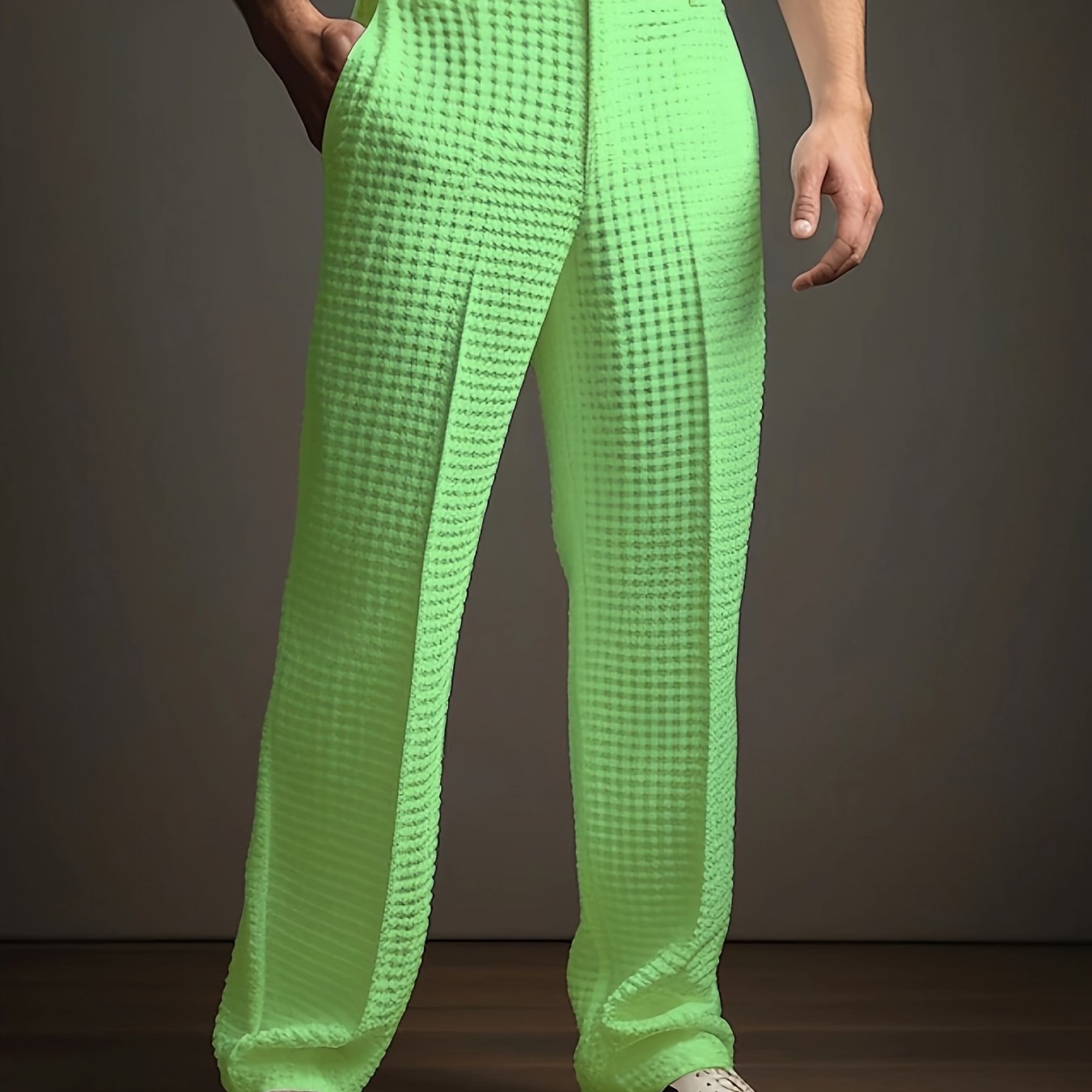 Archer | Rechte casual broek voor heren – zakelijke chino met wafelstructuur, slim fit kantoorbroek