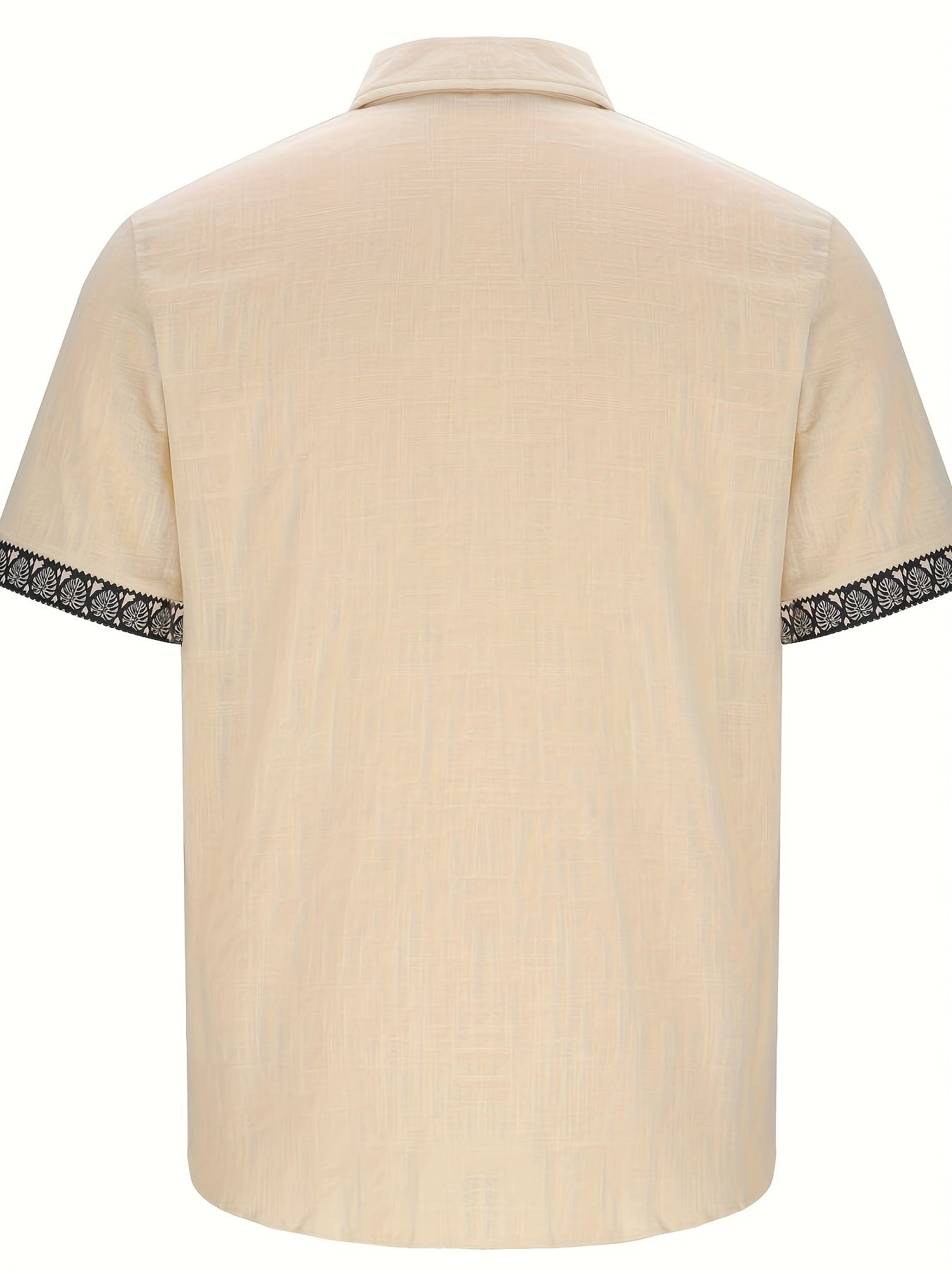 Wrenz | Herenoverhemd met patchworkprint – Casual overhemd met korte mouwen, revers en borstzak