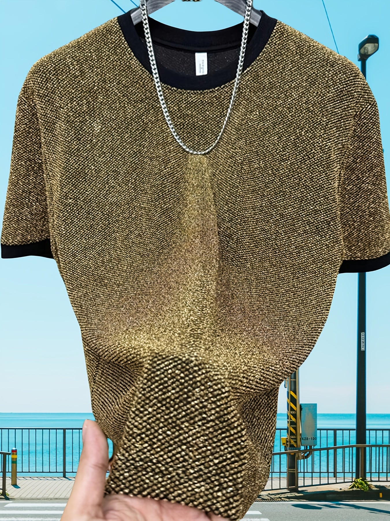 Sylvenorin | Jacquard-T-shirt voor heren in Europese stijl – korte mouwen