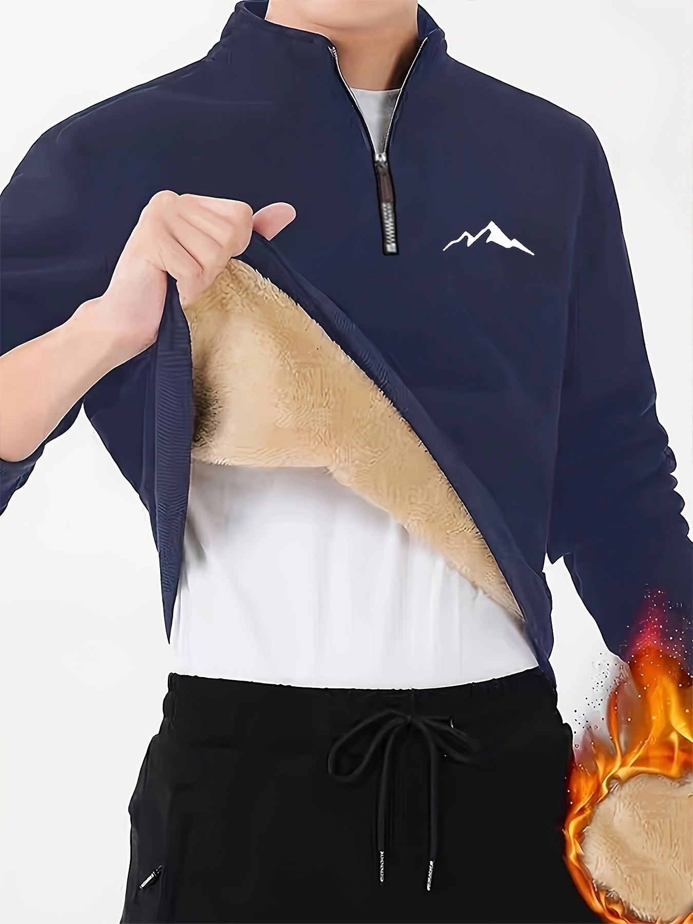 Sigfried | Thermische fleece gevoerde wintertrui voor heren met 1/4 ritssluiting, opstaande kraag