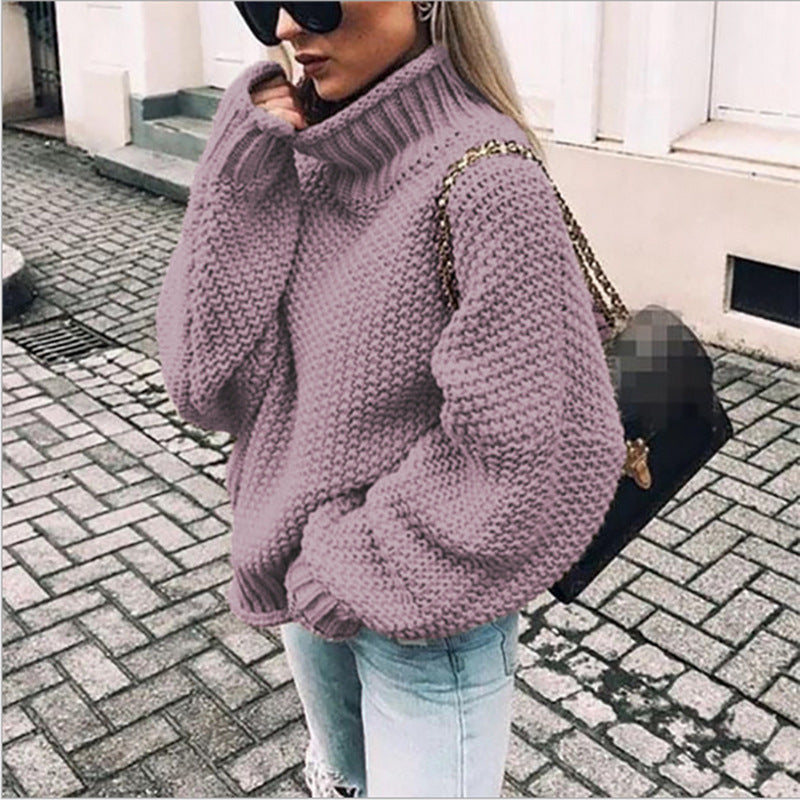 Ronja | Oversized-Rollkragenpullover aus grob gestricktem Material für Damen – Warmer Winterpullover, bequemer Strickpullover