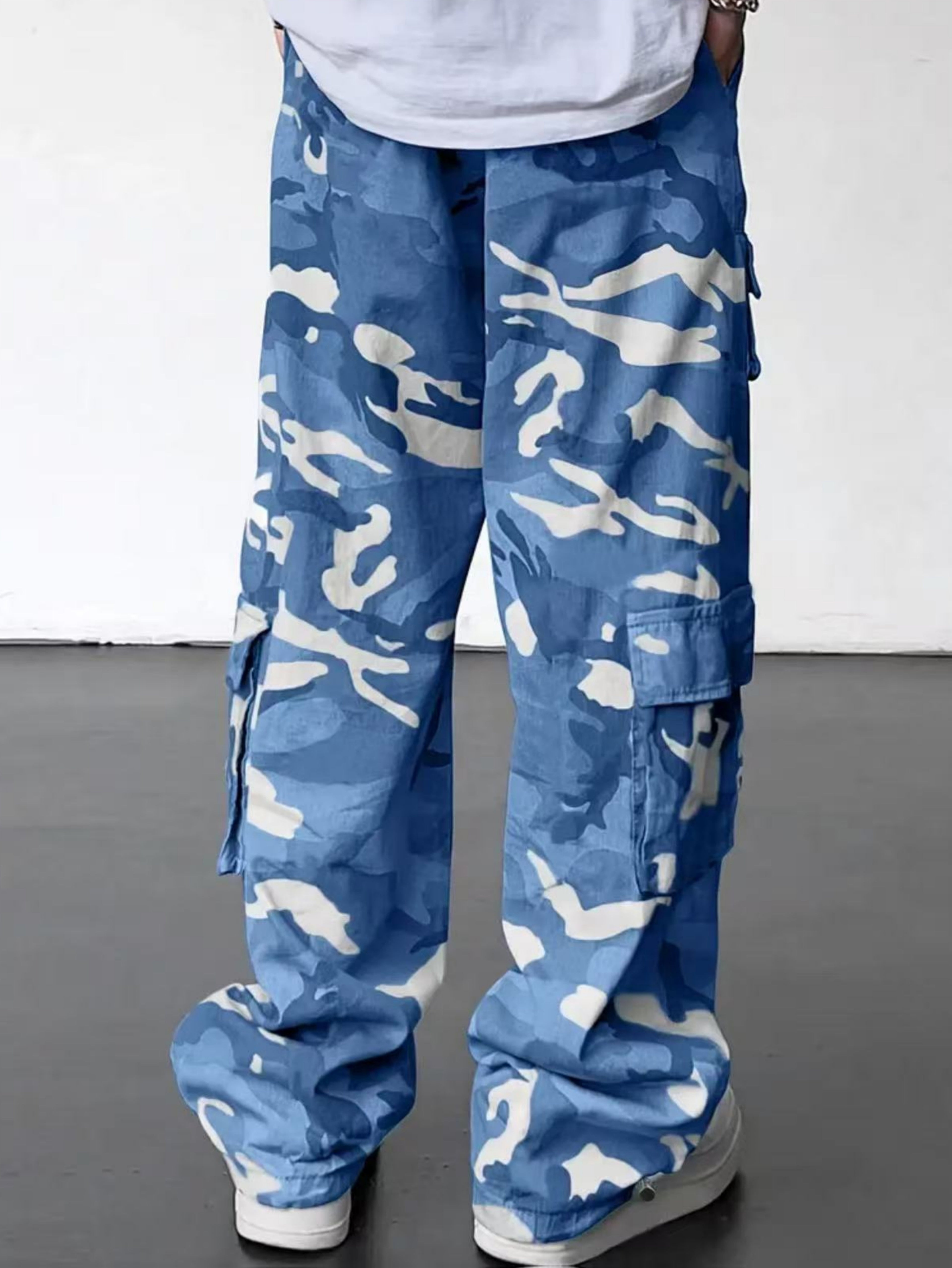 Alvor | Heren Camouflage Cargo Broek – Broek met Meerdere Zakken, Wijde Pijpen