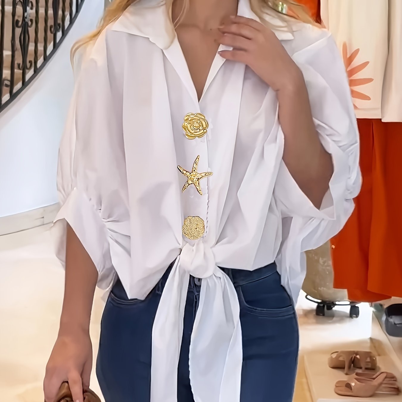 Walyra | Elegante casual damesblouse – Lichtgewicht overhemd met lange mouwen en knopen